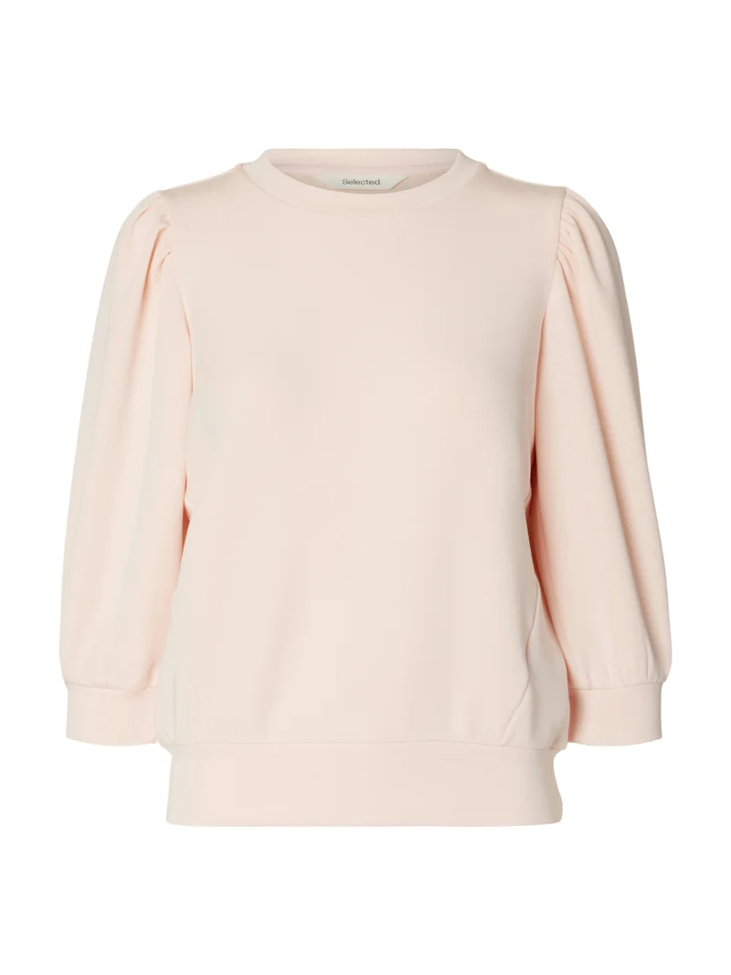 Sweatshirt-Top mit 3/4-Puffärmeln