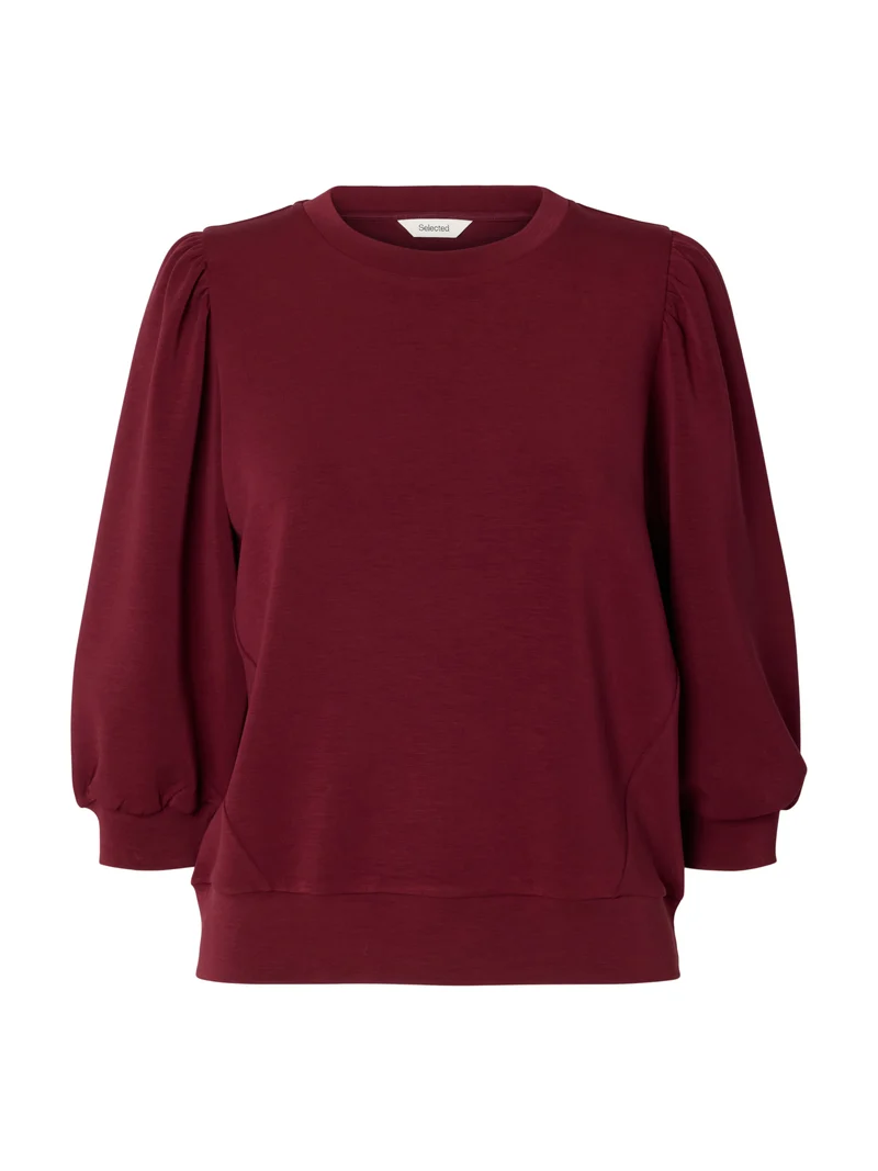Sweatshirt-Top mit 3/4-Puffärmeln