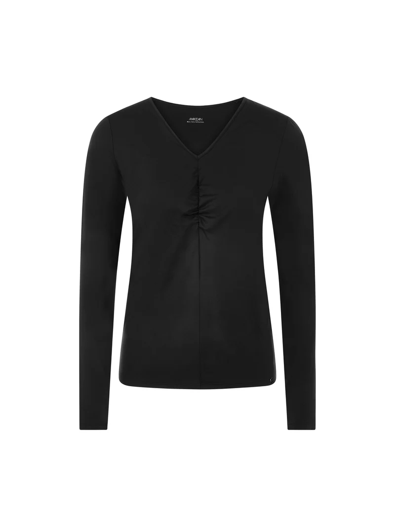 Stretch-Longsleeve mit Raffung