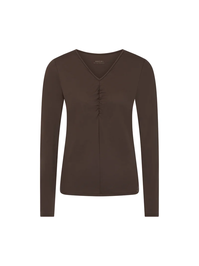 Stretch-Longsleeve mit Raffung