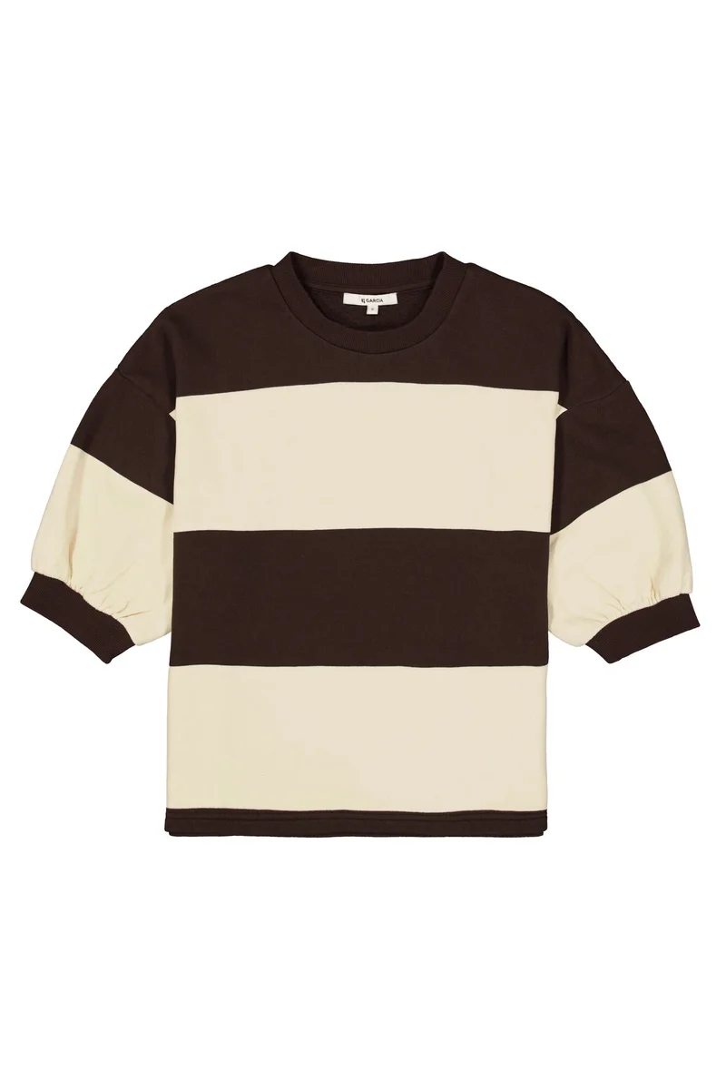 Kurzarm-Sweatshirt mit Streifen