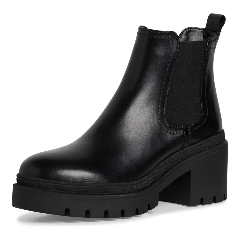 Tamaris Chelsea Boots aus Leder mit Blockabsatz und Plateau