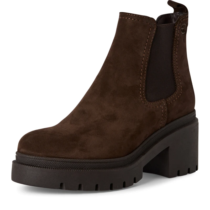 Tamaris Chelsea Boots aus Leder mit Blockabsatz und Plateau