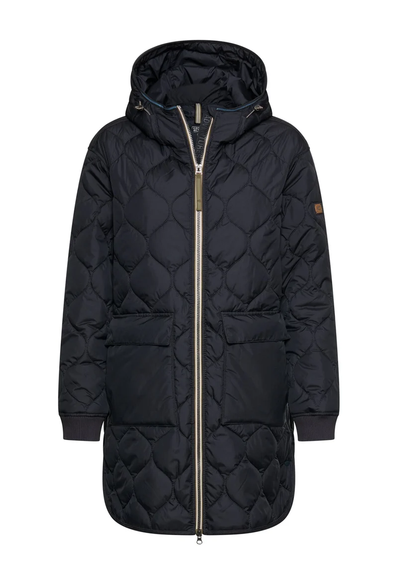 camel active Oversized-Mantel mit Steppung und Kapuze