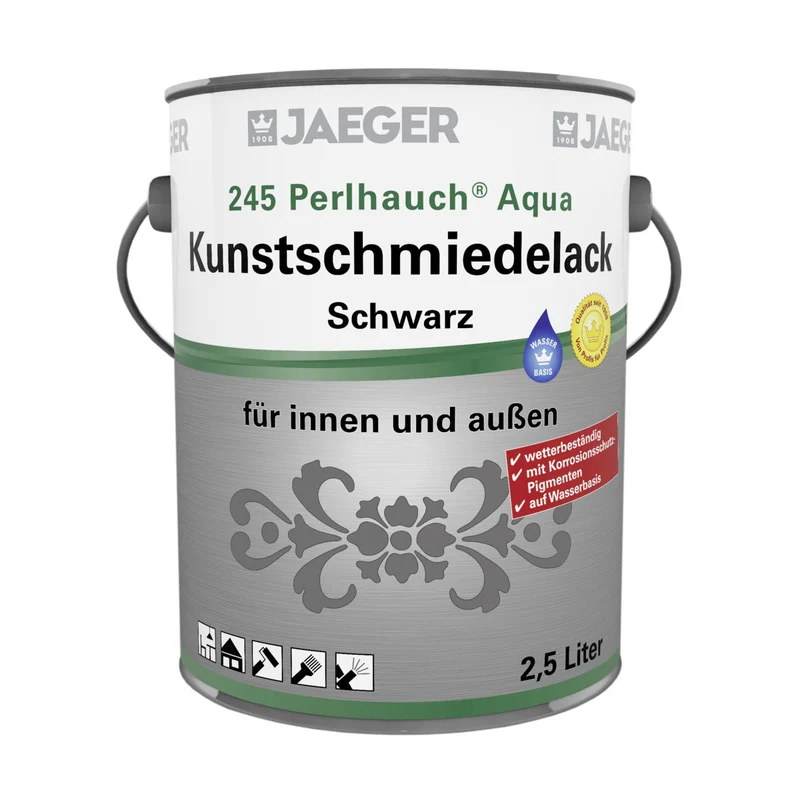 Jaeger 245 Perlhauch Aqua Kunstschmiedelack 2,5 Liter mattschwarz