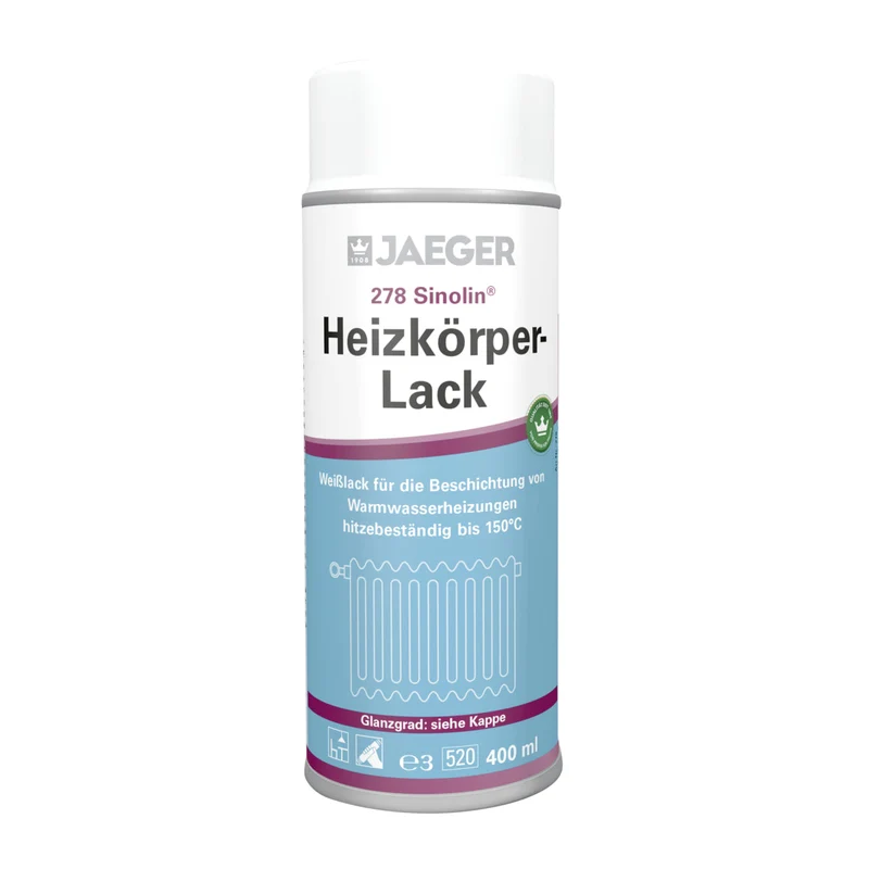 6x Jaeger 278 Sinolin Heizkörperlack-Spray 0,4 Liter weiß
