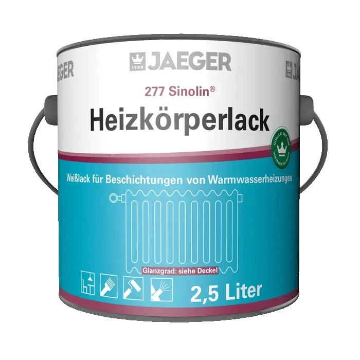 Jaeger 277 Sinolin Heizkörperlack seidenglänzend 2,5 Liter weiß