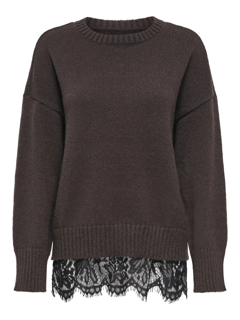 ONLEVIE Strickpullover mit Spitzendetail