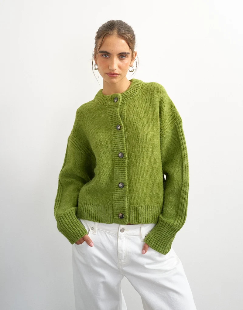 TSFLORA Boxy Rippstrick-Cardigan