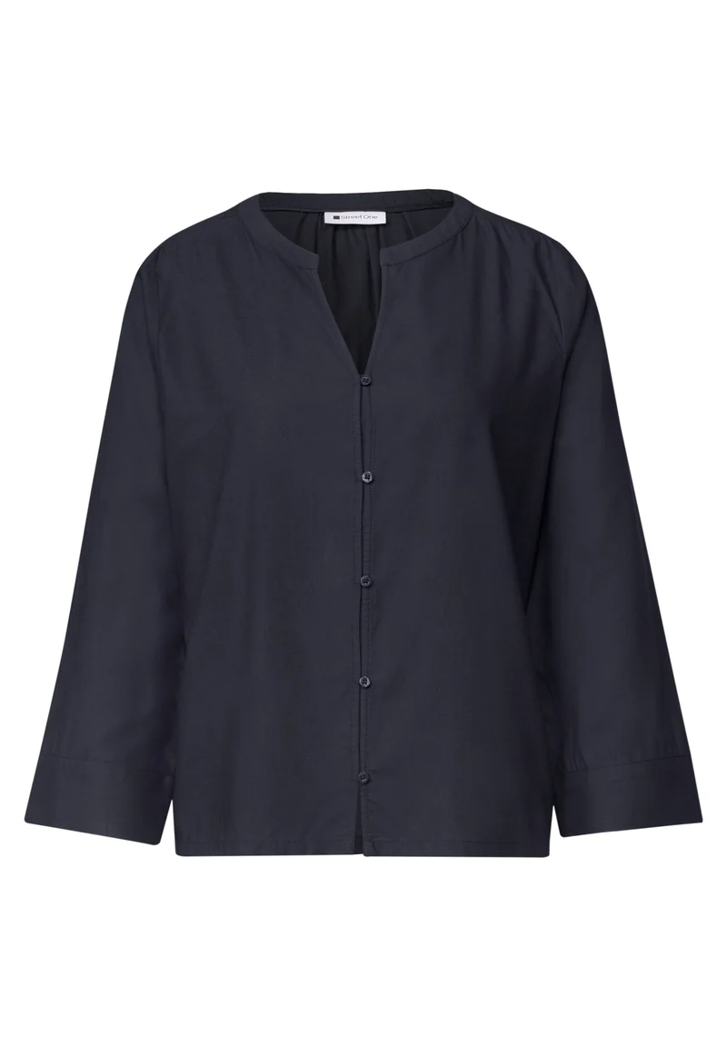 3/4-Arm Bluse mit Split Neck