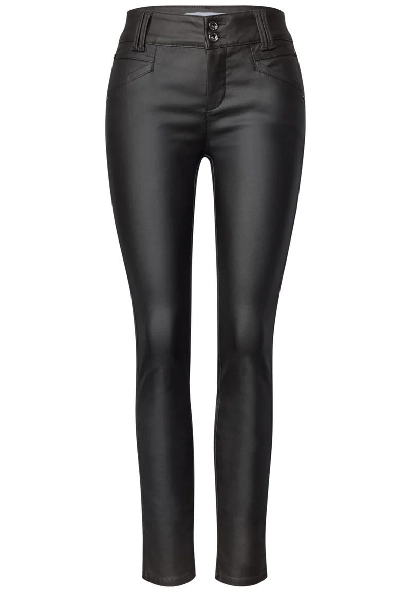 YORK Slim Leg Hose in Leder-Optik