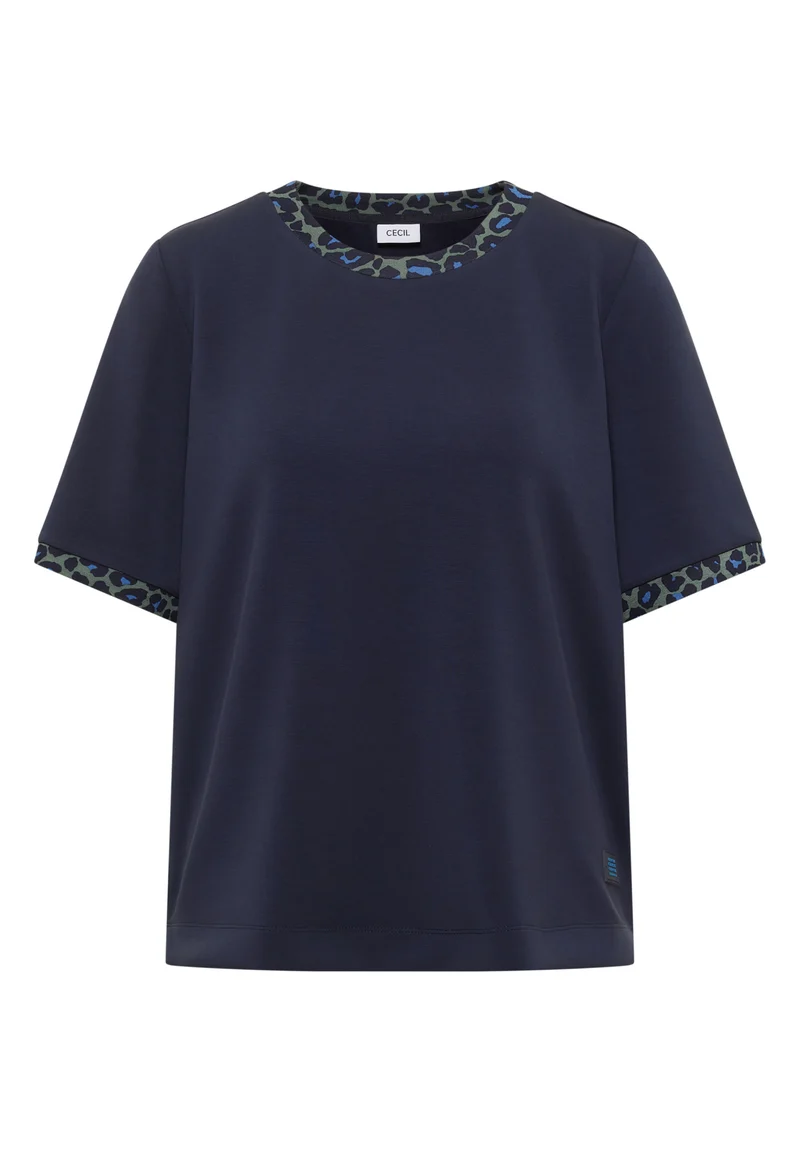 T-Shirt mit Rundhals und Leo-Details