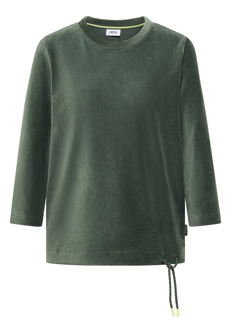 3/4-Arm Shirt aus Cord mit Tunnelzug