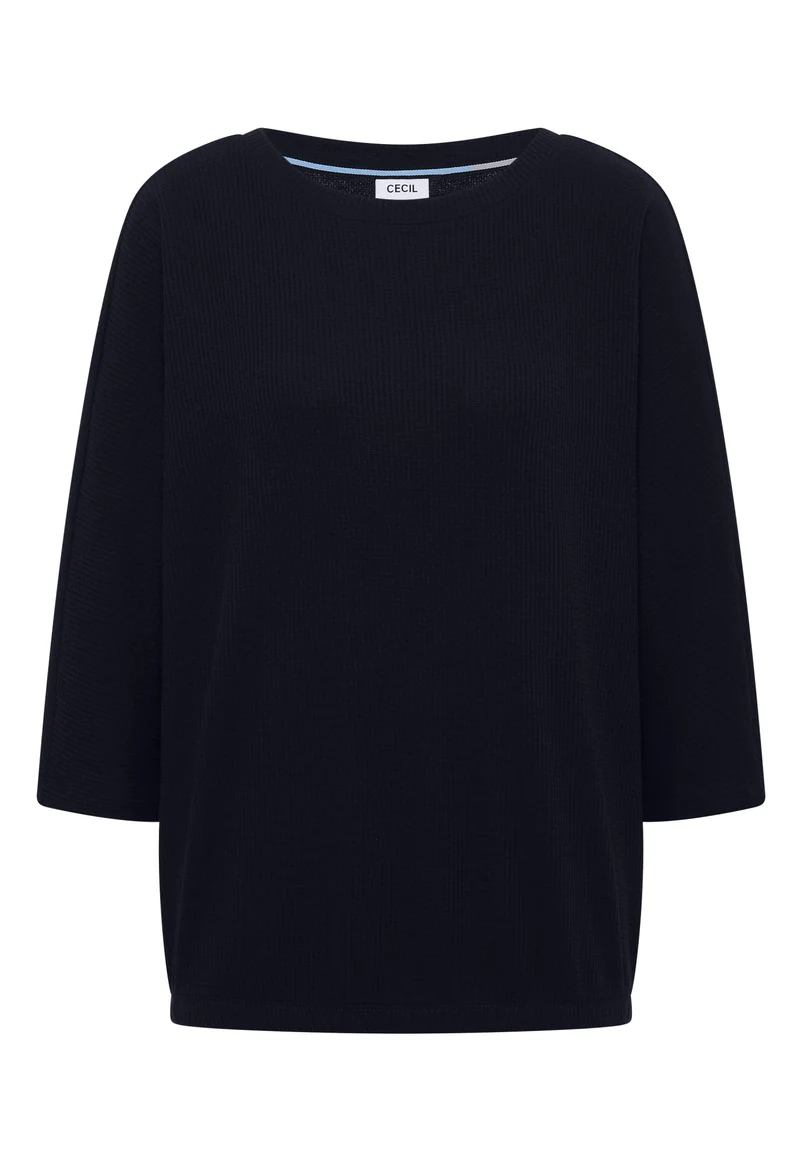 3/4-Arm Shirt mit Waffelstruktur
