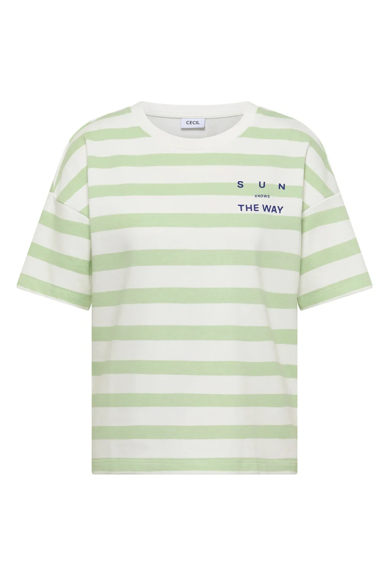 Jerseyshirt mit Streifen und Wording-Detail