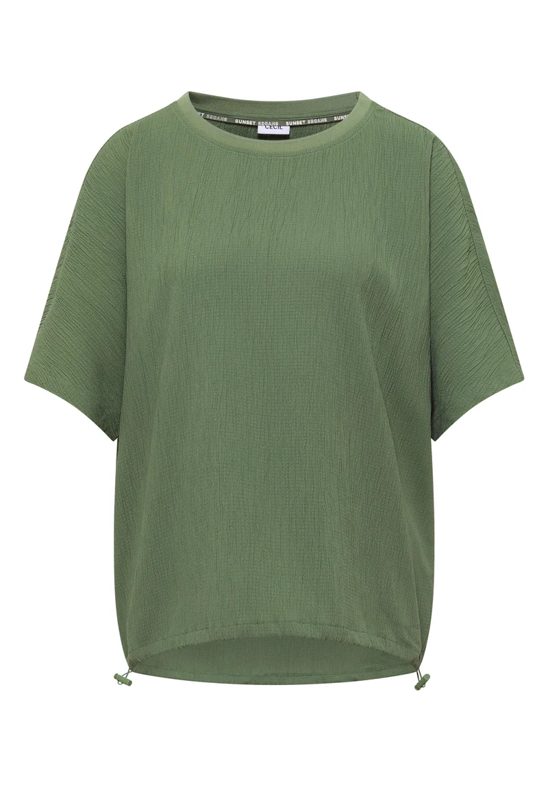 Dropped Shoulder Blusenshirt in Unifarbe