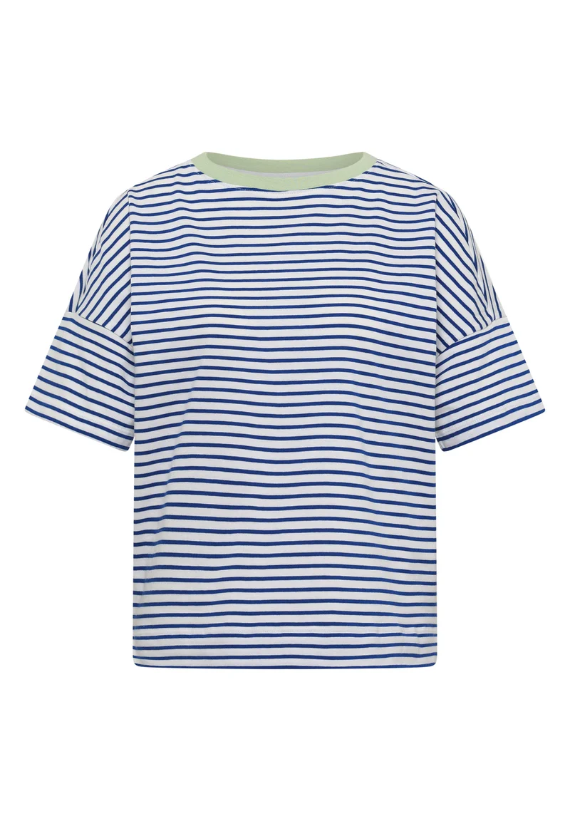 T-Shirt mit Streifen und Kontrastdetail