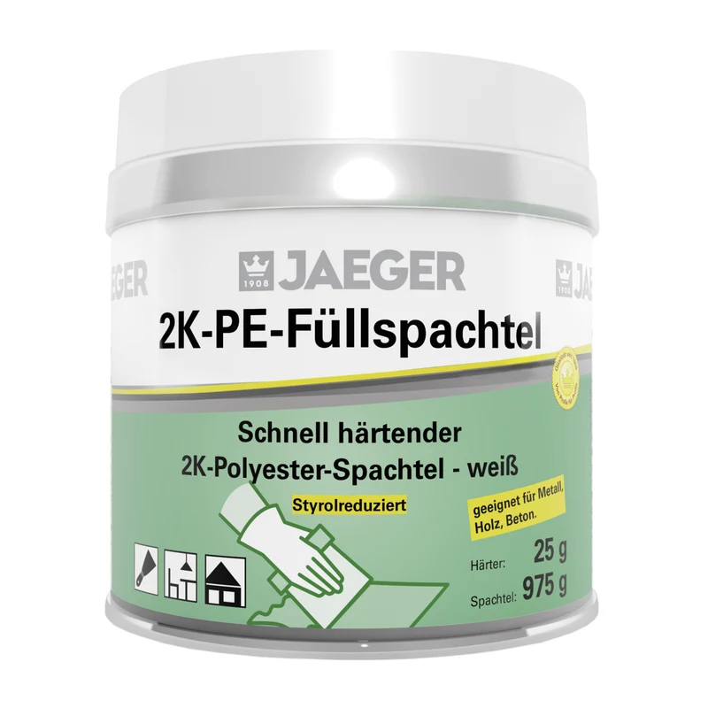 6x Jaeger 418 2K-PE Füllspachtel 1 kg weiß