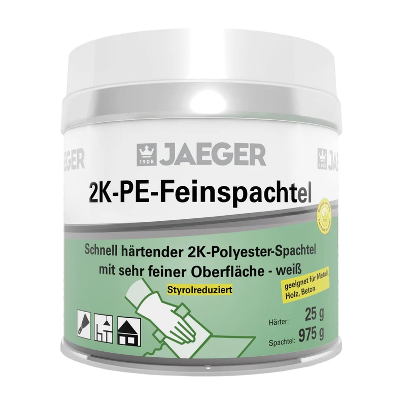 6x Jaeger 419 2K-PE Feinspachtel 0,25 kg weiß