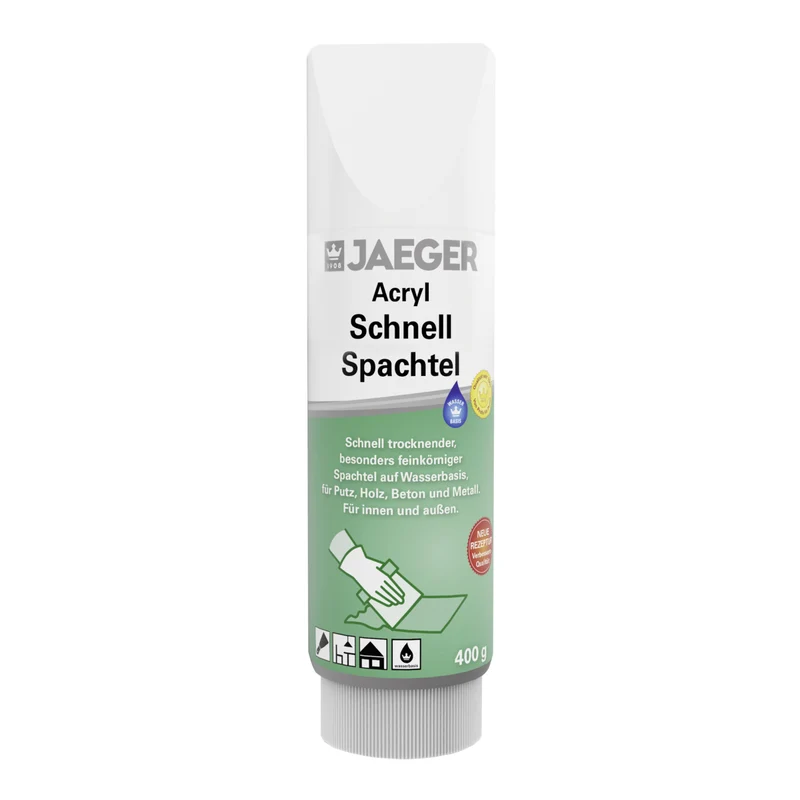 12x Jaeger 421 Acryl Schnellspachtel 0,4 kg weiß