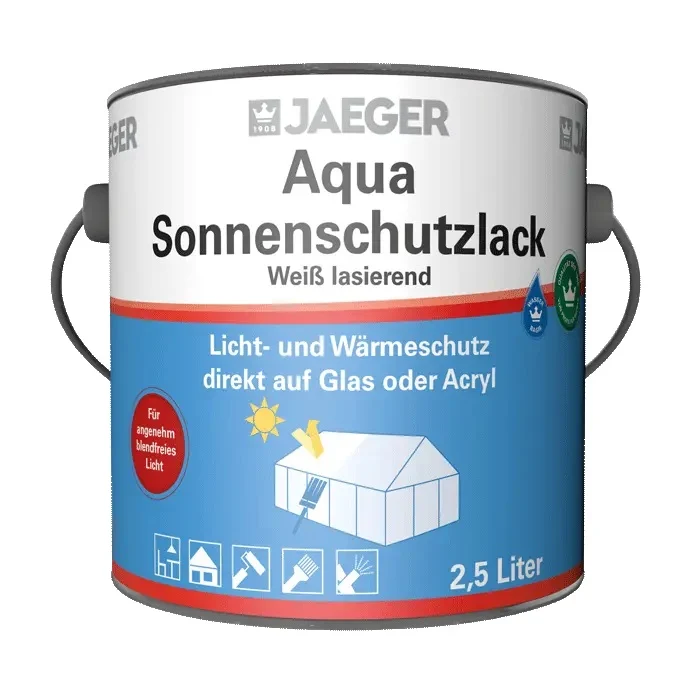 Jaeger 305 Aqua Sonnenschutzlack 2,5 Liter weiß lasierend