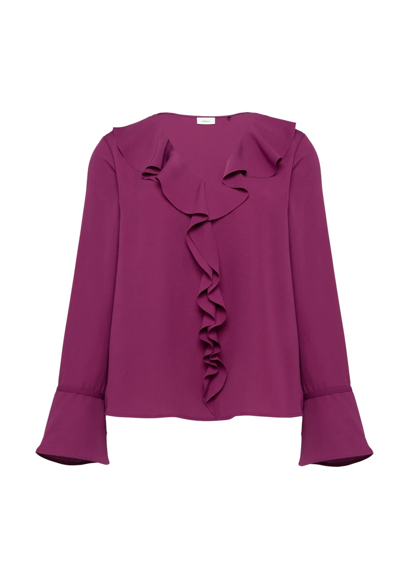 Volantbluse mit V-Ausschnitt